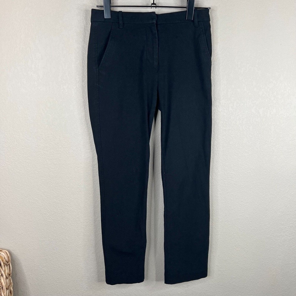 3.1 Phillip Lim Womens Crop Trouser Pant Black Straight Leg Stretch Twill Size 2